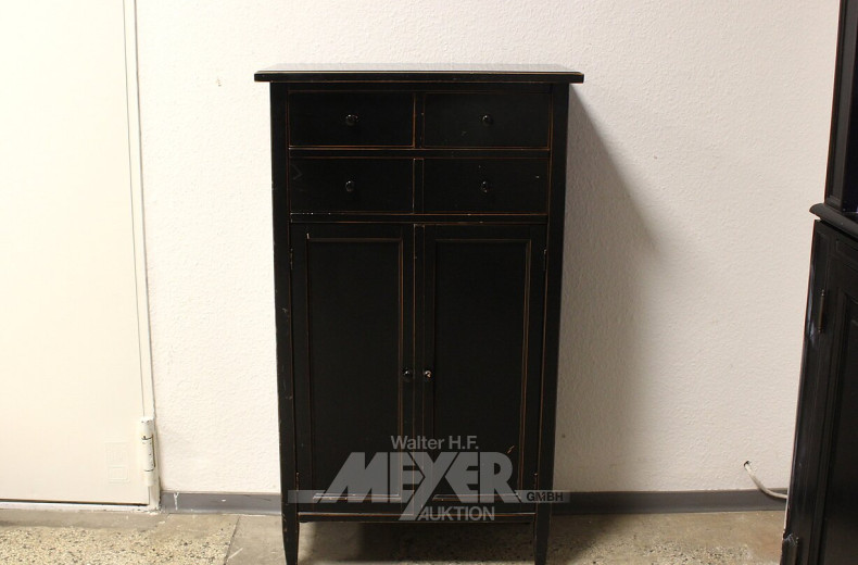 Hochkommode, Holz, 2-türig, 3 Schubladen