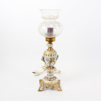 Porz.-Tischlampe, Petroleumstil