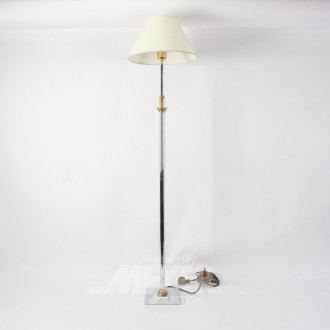 Stehlampe, chrom-/messingfarbener Metallfuß