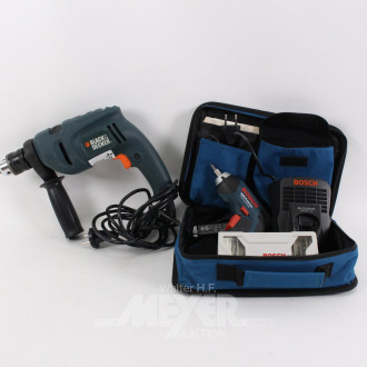 Bohrmaschine BLACK&DECKER u. 1 Akku-Schrauber BOSCH