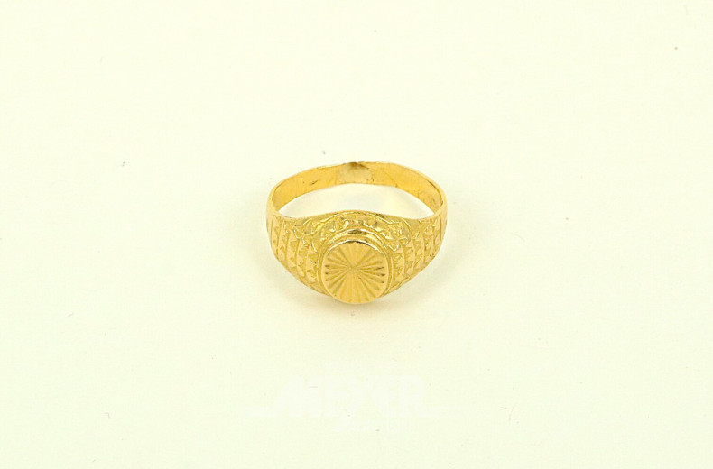 Ring in 916 GG (22 Karat), Handarbeit