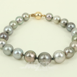 Tahitiperlen-Armband mit Schließe in 585 GG