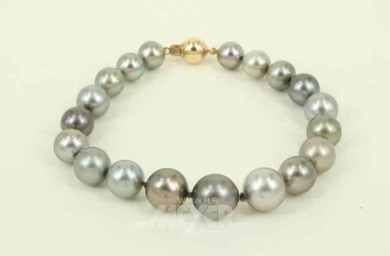Tahitiperlen-Armband mit Schließe in 585 GG