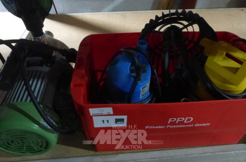 Garten- und 2 Tauchpumpen