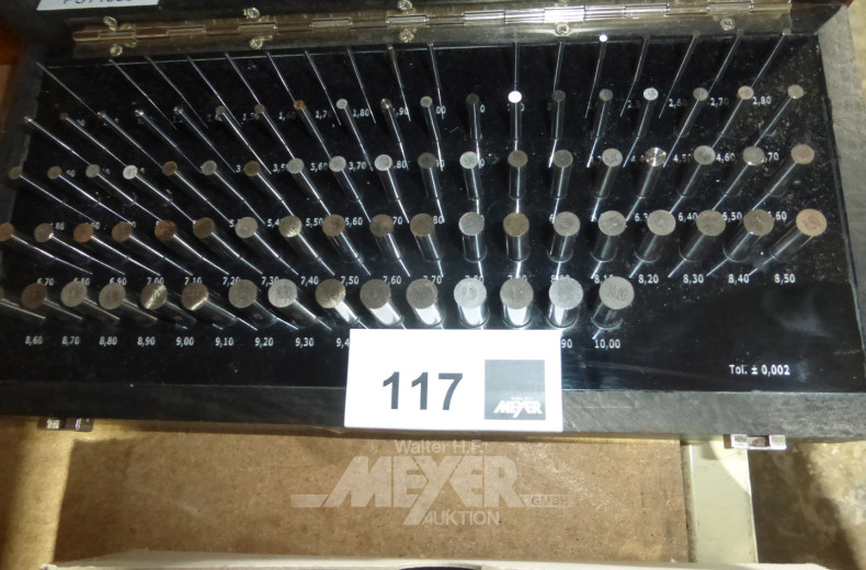 Posten geschliffene Messstifte, Toleranz 0,002 mm