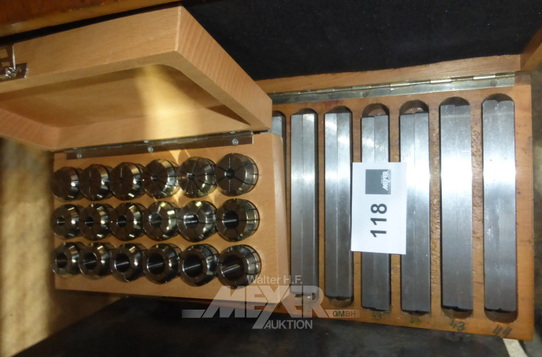 Posten geschliffene Unterlagen und Werkzeugspannzangen