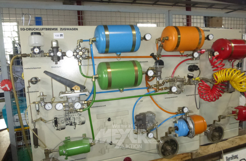 Demonstrationsmodell "EG-Druckluftbremse Zugwagen und Anhänger", inkl. Kompressor
