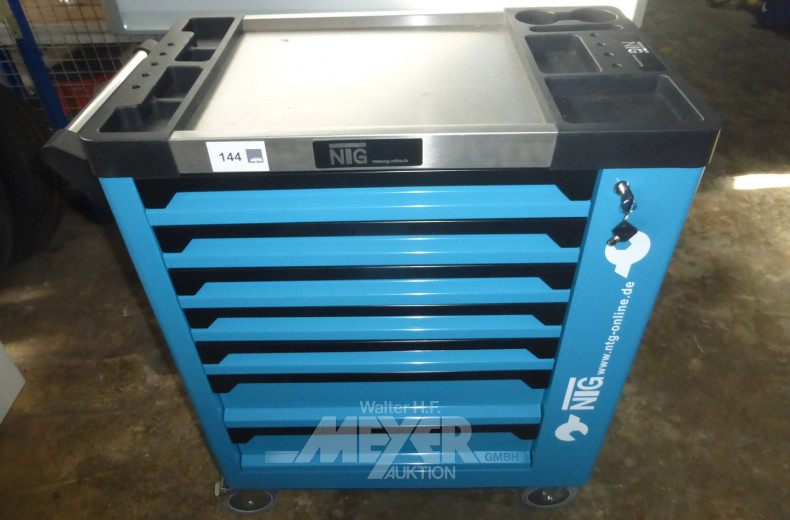 Werkstattwagen mit Inhalt: Hand- und Montagewerkzeug, reichhaltig gefüllt