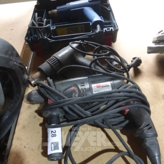 2 Heißluftgebläse STEINEL und 1 Bohrhammer WÜRTH