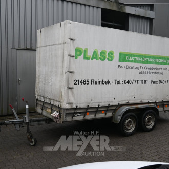 Tandemanhänger, Plane/Spriegel mit Auflaufbremse