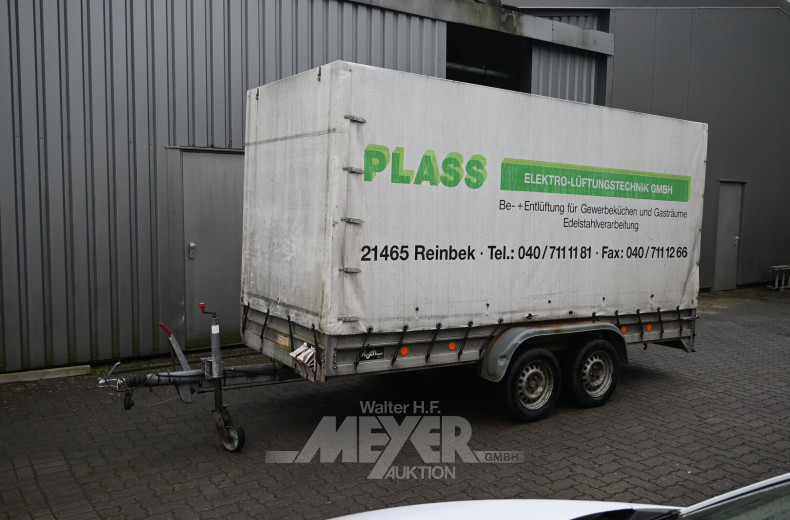 Tandemanhänger, Plane/Spriegel mit Auflaufbremse