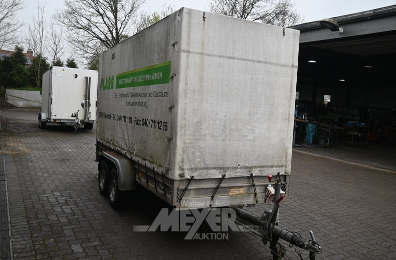 Tandemanhänger, Plane/Spriegel mit Auflaufbremse