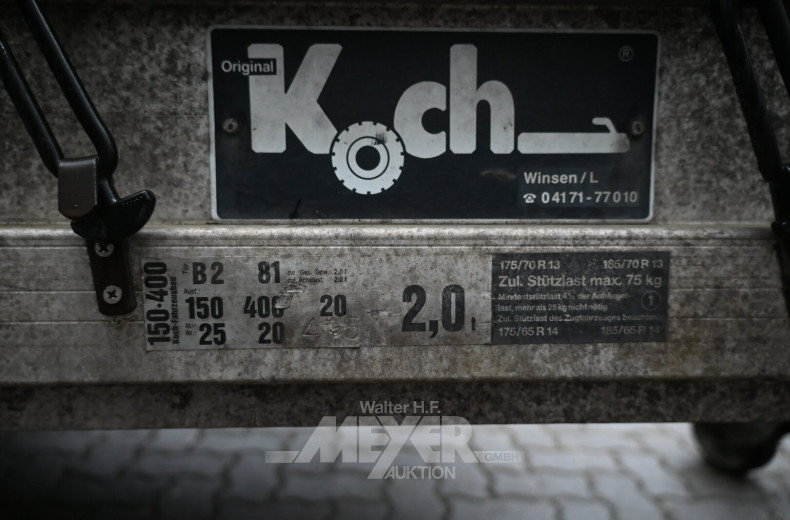 Tandemanhänger, Plane/Spriegel mit Auflaufbremse