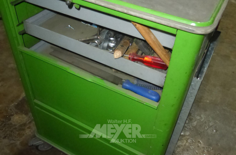 Werkstattwagen mit Inhalt: div. Hand- und Montagewerkzeug