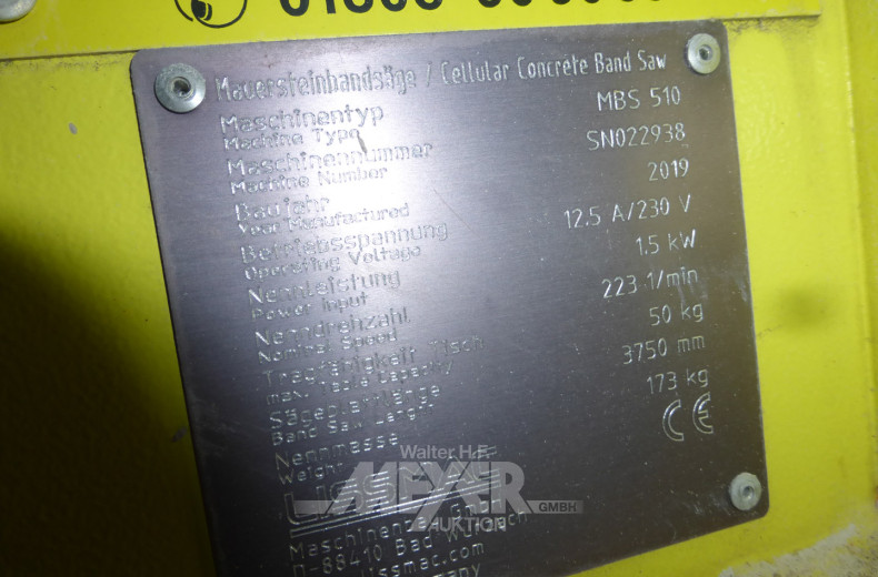 Vertikal-Mauersteinbandsäge