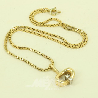 Venezianerkette mit Anhänger mit 2 kl. Brillanten