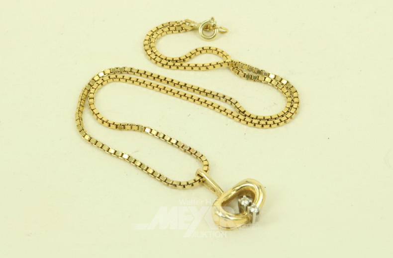 Venezianerkette mit Anhänger mit 2 kl. Brillanten