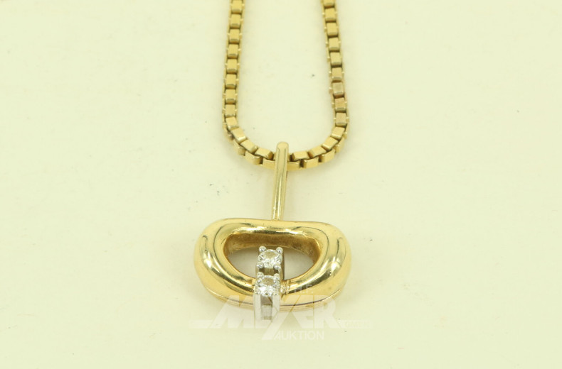 Venezianerkette mit Anhänger mit 2 kl. Brillanten
