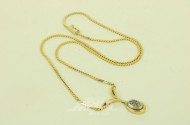 Collier mit Anhänger, mit 6 kl. Brillanten