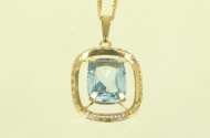 Kette mit 1 Anhänger und Farbstein, blau