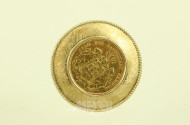 Broschenanhänger mit Goldmünze 20 Mark Freie u. Hansestadt Hamburg 1899