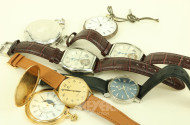 Konvolut Armbanduhren sowie 3 Taschenuhren