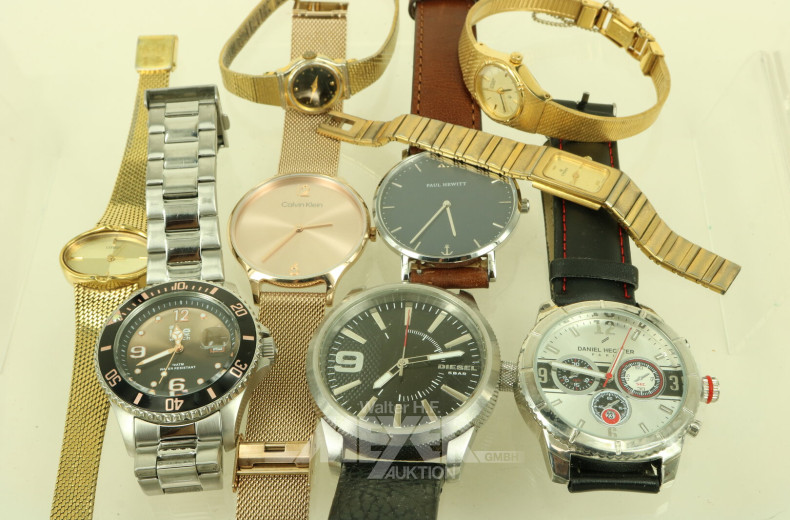 9 Damen- u. Herrenarmbanduhren