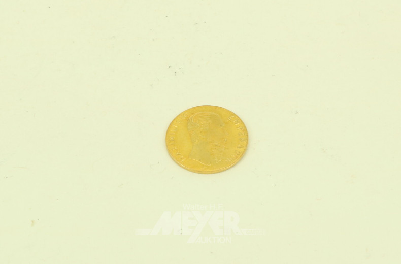 Goldmedaille 1865 B Goldtoken Maximiliano Emperador