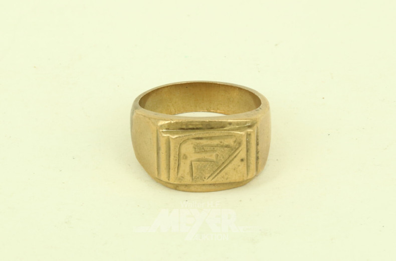 Herrenring mit Monogramm 'F'