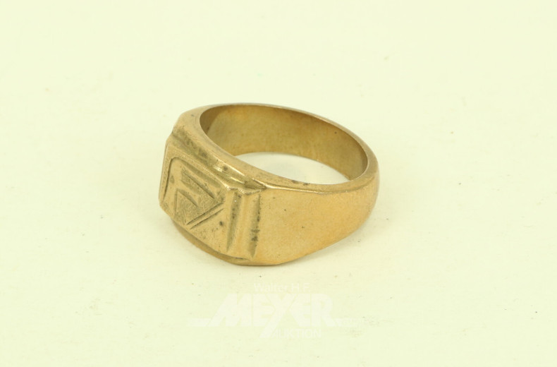 Herrenring mit Monogramm 'F'