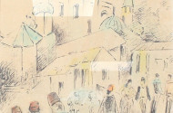 Aquarell "Stadtlandschaft aus dem Nahen Osten"