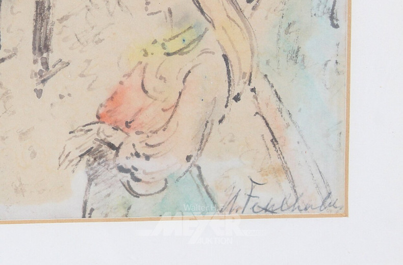 Aquarell "Stadtlandschaft aus dem Nahen Osten"
