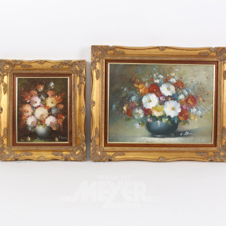 2 Gemälde "Blumenstillleben"