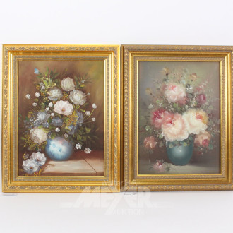 2 Gemälde "Blumenstillleben"