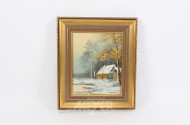 Gemälde "Waldhäuschen im Winter"