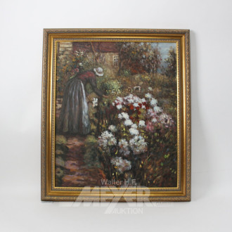 Gemälde "Landgarten mit Bäuerin"
