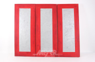 modernes Triptychon in Rot u. Silber