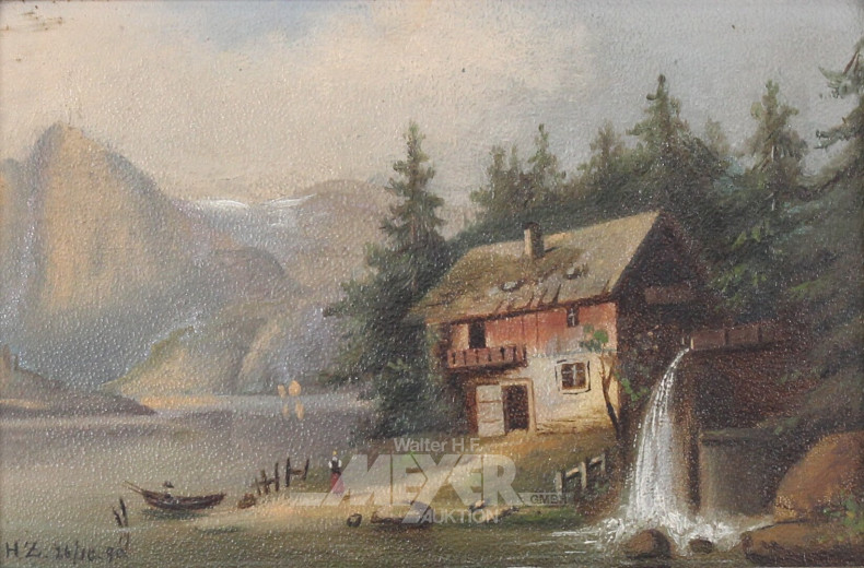 Gemälde "Haus am Gebirgssee"