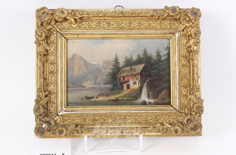 Gemälde "Haus am Gebirgssee"