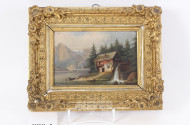 Gemälde "Haus am Gebirgssee"