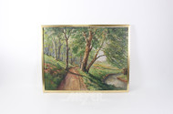 Gemälde "Waldweg mit Bachlauf"