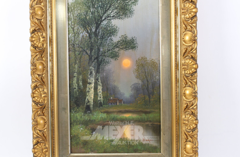 Gemälde "Landschaftsszene mit Sonnenuntergang"