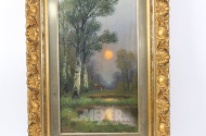 Gemälde "Landschaftsszene mit Sonnenuntergang"
