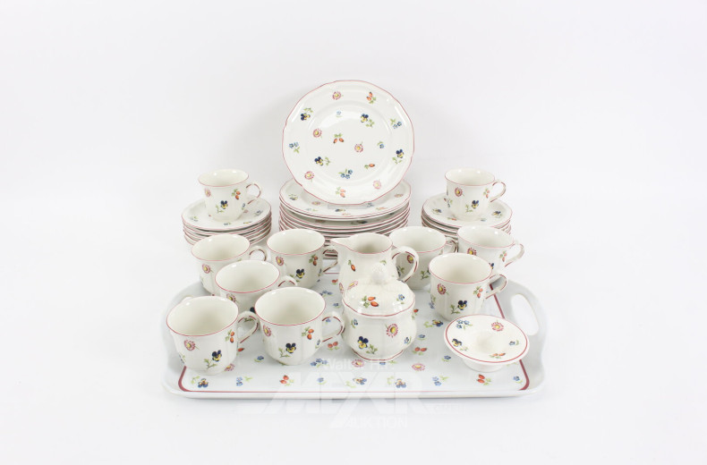 Porz.-Kaffeeservice mit passendem Tablett, ca. 35 Teile