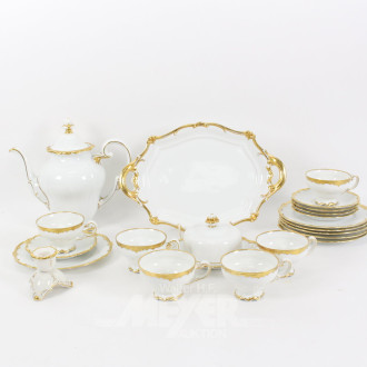 Porz.-Kaffeeserviceteile mit Goldranddekor ca. 20 Teile