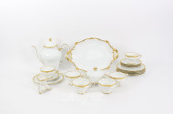 Porz.-Kaffeeserviceteile mit Goldranddekor ca. 20 Teile