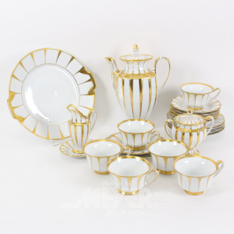 Porz.- Kaffeesericeteile mit Golddekor