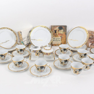 Porz.-Kaffeeservice "Der Kuss", nach Gustav Klimt