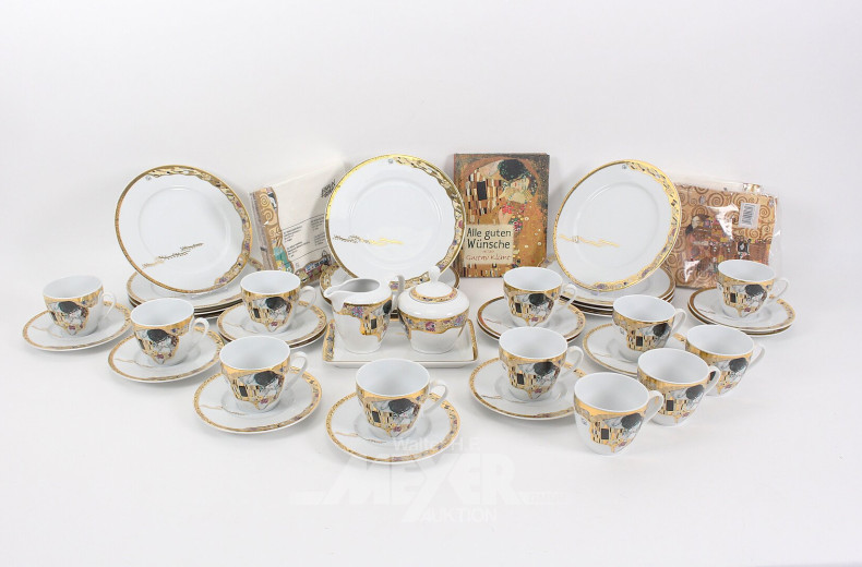 Porz.-Kaffeeservice "Der Kuss", nach Gustav Klimt