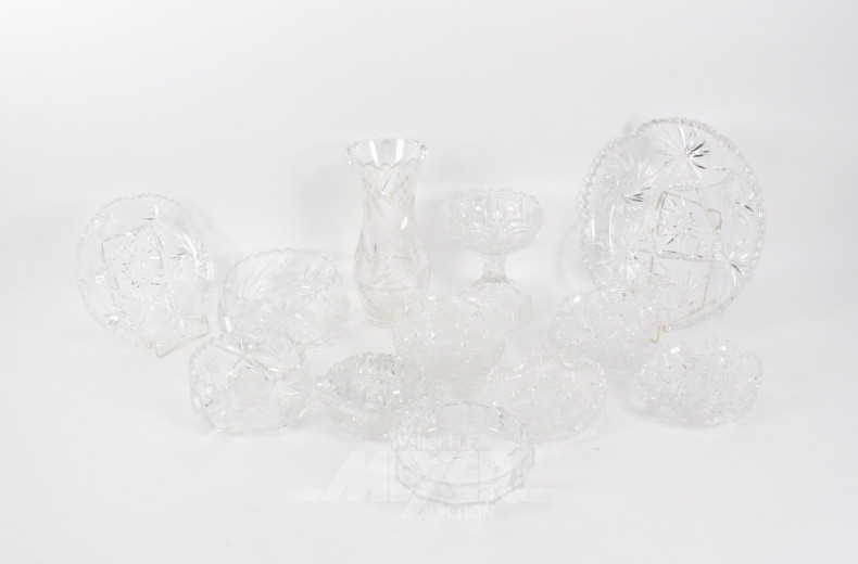 Posten div. Kristallschalen und 1 Vase